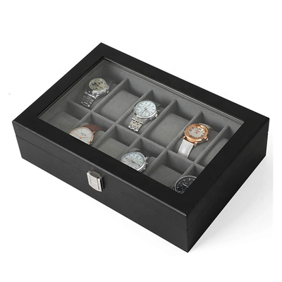 ซื้อ ไม้เนื้อแข็ง MDF Board Glass Gift Watch กล่องเครื่องประดับ EVA Insert online manufacture