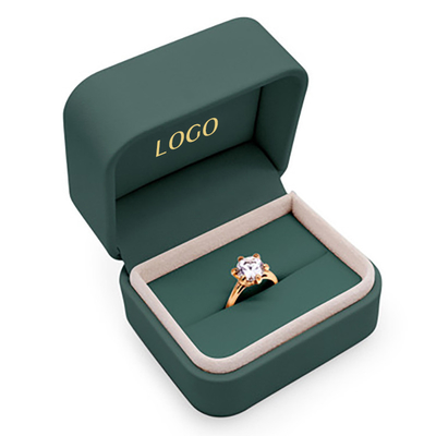 ซื้อ กล่องบรรจุภัณฑ์อัญมณีหรูหรากำมะหยี่ Emerald PU หนัง OEM ODM online manufacture