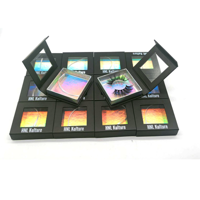 600gsm Eye Lash กล่องหน้าต่างแม่เหล็กบรรจุภัณฑ์การพิมพ์ UV