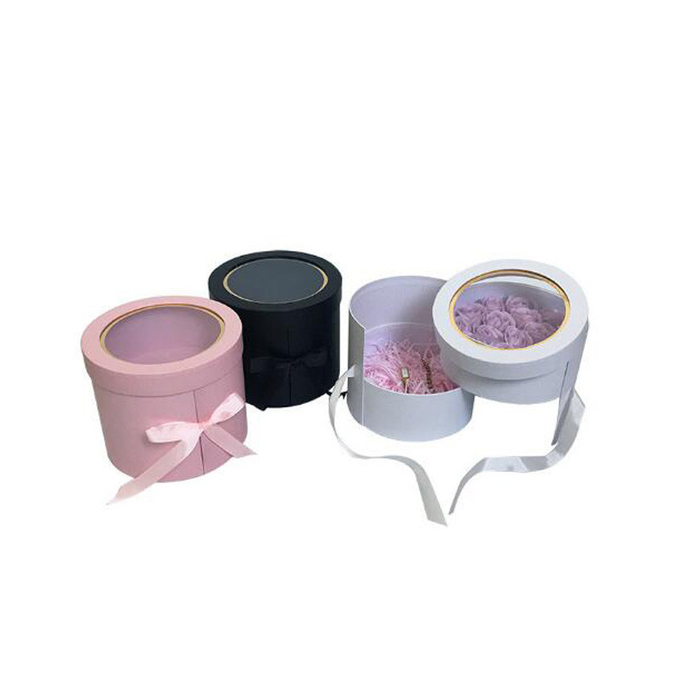 ริบบิ้นผ้าไหม PVC หน้าต่างกระดาษแข็งกล่องดอกไม้การพิมพ์ออฟเซต 0