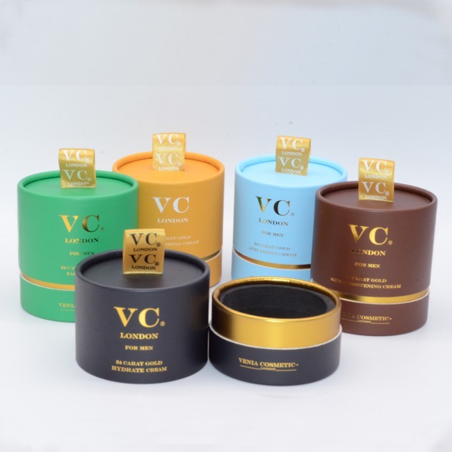 กล่องของขวัญกลมน้ำหอมกระดาษแข็ง CMYK พร้อมฝาปิด OEM ODM 0