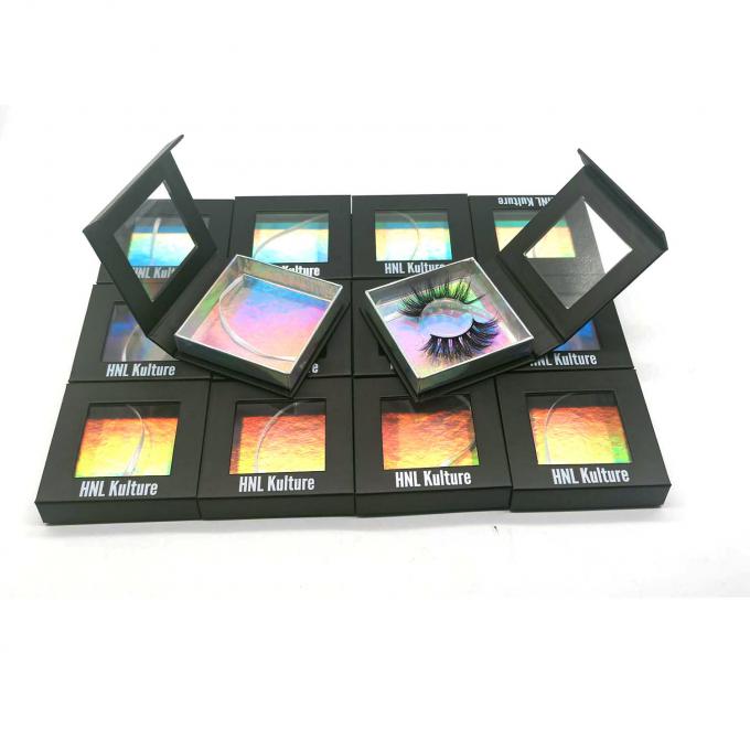 600gsm Eye Lash กล่องหน้าต่างแม่เหล็กบรรจุภัณฑ์การพิมพ์ UV 0