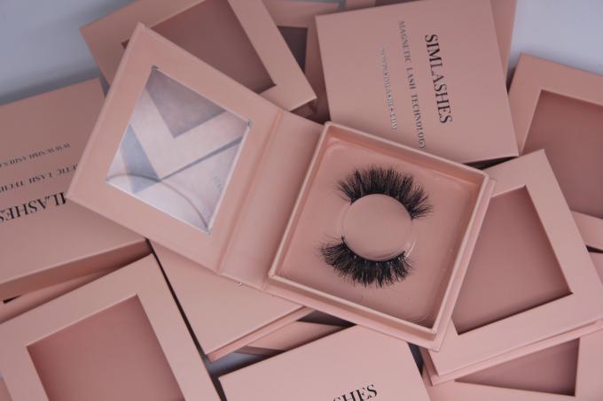 600gsm Eye Lash กล่องหน้าต่างแม่เหล็กบรรจุภัณฑ์การพิมพ์ UV 2