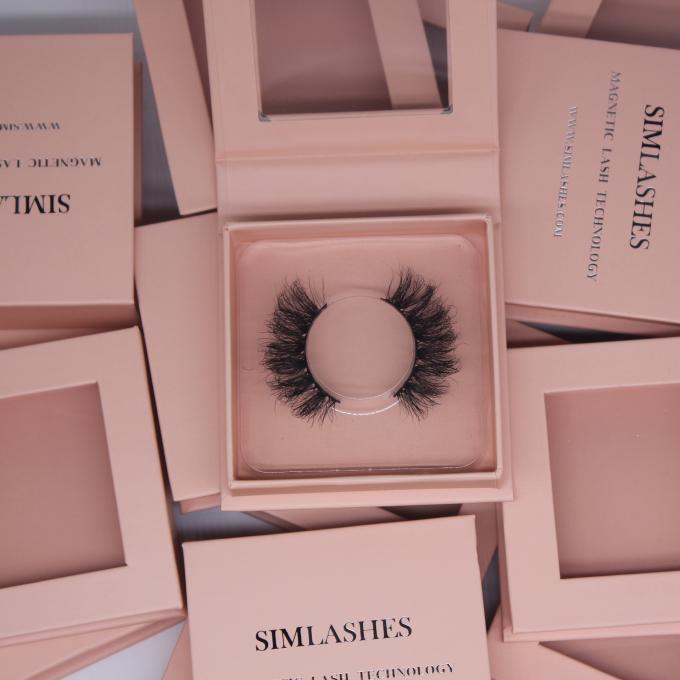 600gsm Eye Lash กล่องหน้าต่างแม่เหล็กบรรจุภัณฑ์การพิมพ์ UV 1