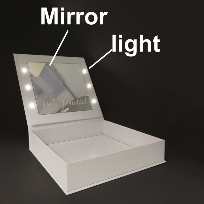 250g Art Paper Led Mirror Travel กล่องใส่กระดาษแข็งแต่งหน้า 0