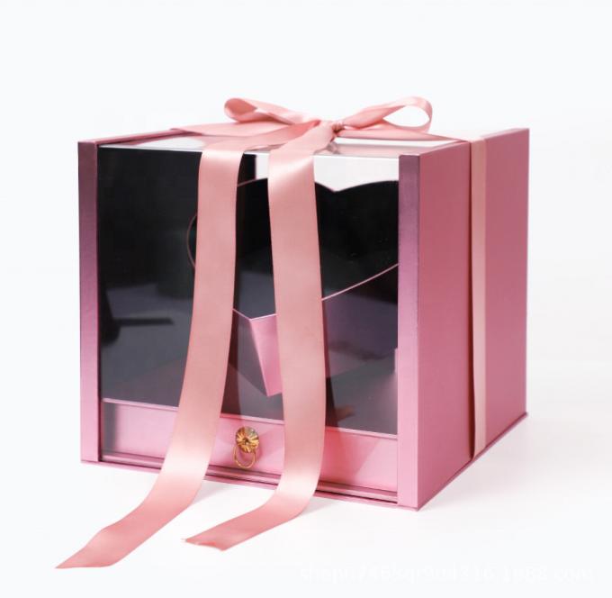 1mm 2mm 3mm กระดาษแข็งหน้าต่างกล่องดอกไม้บรรจุภัณฑ์ 30x20x10cm 1